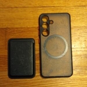 Semi-transparent Flower  Phone Case For Samsung Galaxy 25 With Magnetic Wallet